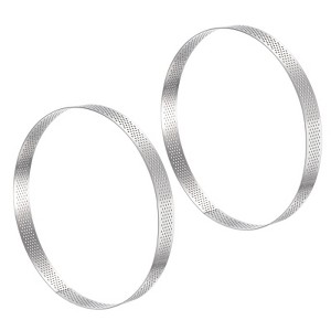 Unique Bargains Heat-Resistant Perforated Stainless Steel Cake Rings for Baking - 1 of 4