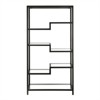 68" 5-Tier Black Metal Book Case with Glass Top Shelves - Henn&Hart - 3 of 4