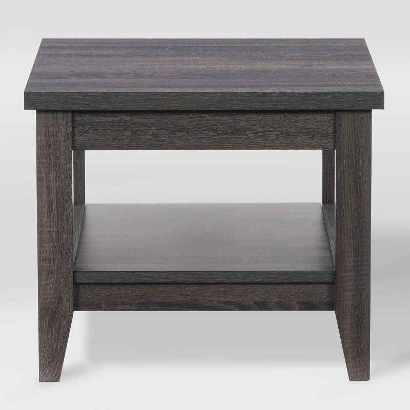 Hollywood Side Table with Shelf Dark Gray - CorLiving, 1 of 9