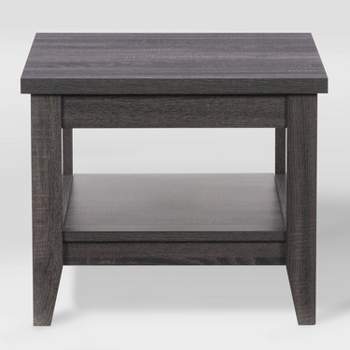 Hollywood Side Table with Shelf Dark Gray - CorLiving