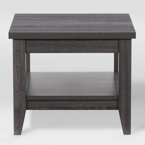 Hollywood Side Table With Shelf Dark, Gray Chairside Table