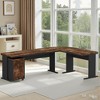 MAYEERTY Desk L Shaped 83 Industrial Corner Executive with Mobile File Cabinet - 2 of 4