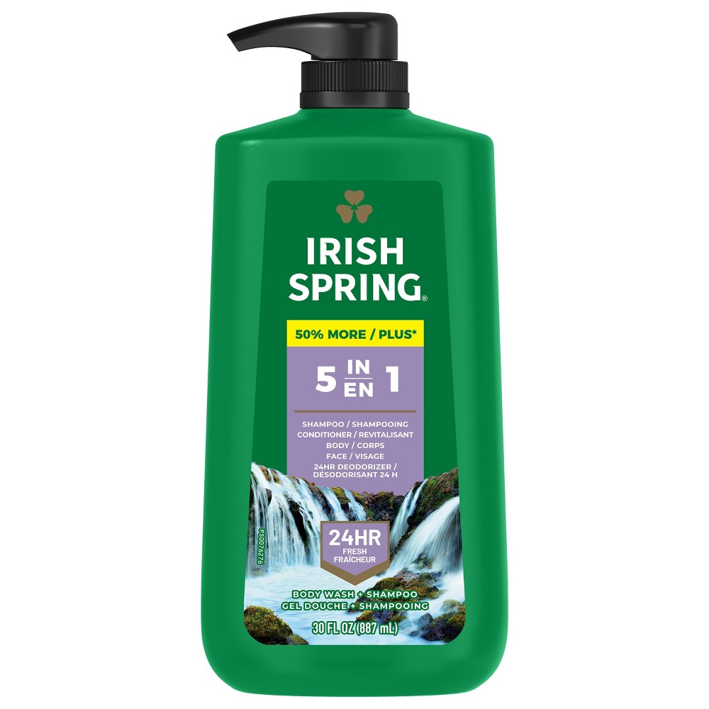 Photos - Shower Gel Irish Spring 5-in-1 Body Wash Pump for Men - Fresh Scent - 30 fl oz