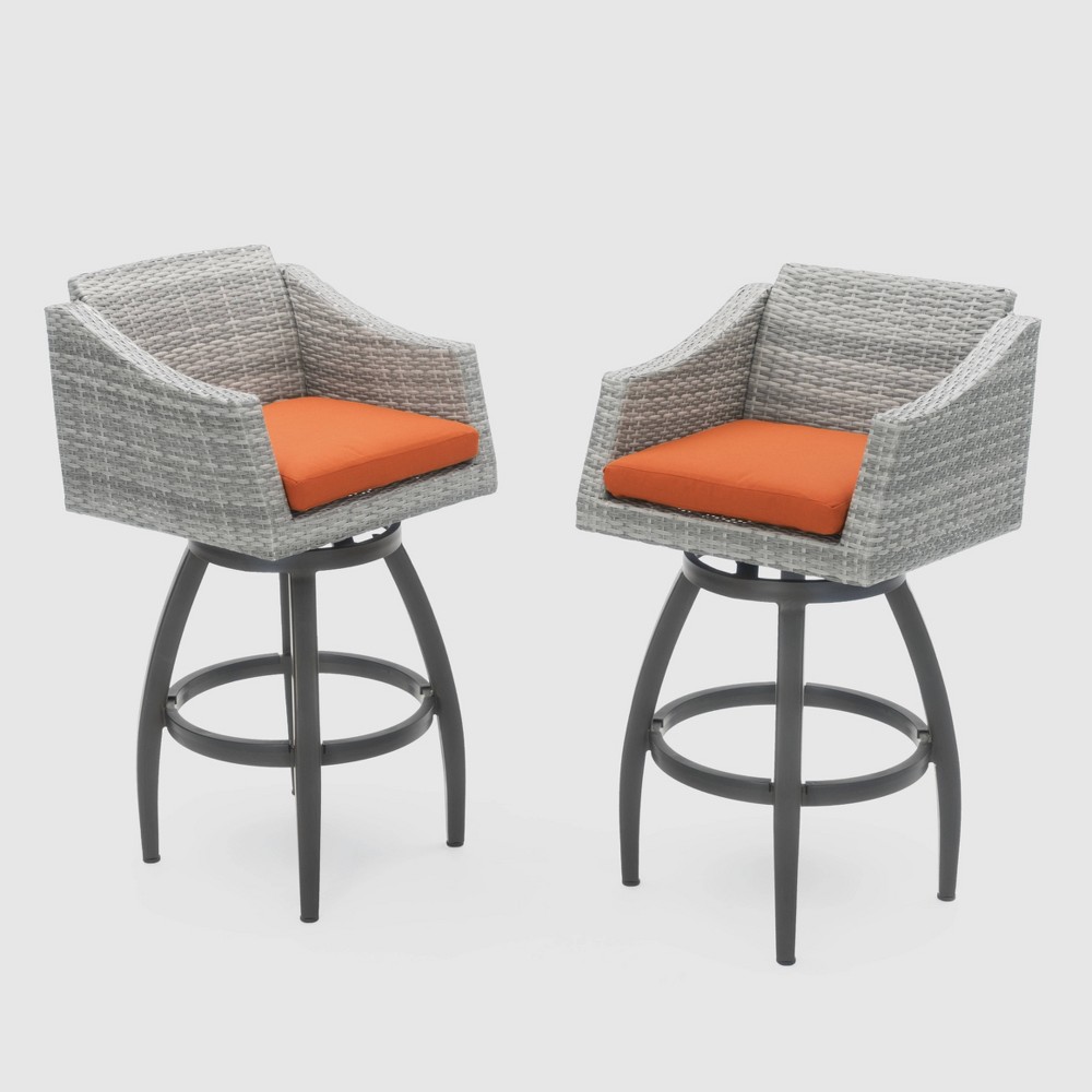 Cannes Swivel Barstool Set Orange RST Brands