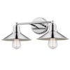 Casa 2-Light Steel Vanity Fixture - Dimmable, Damp Rated, Vintage Style, 18" Wide - 3 of 4