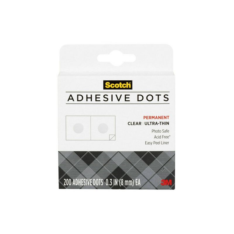 Scotch Create 200ct Adhesive Dots Clear Ultra Thin, 1 of 13