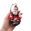 Relaxing Santa Claus Fishing Ornament, Hand Blown Glass Fisherman Gift Decor| OrnamentallyYou - 4 of 4