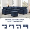 97" Chenille L-Shaped Convertible Sectional Sofa Bed with Ottoman - 4 of 4