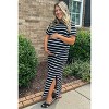 Pinkblush Black Striped Side Slit Maternity Maxi Dress - 4 of 4