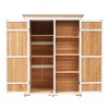 VYNXARIA Outdoor 5.5ft*4.1ftWood Storage Shed,Garden Tool Cabinet with Four Lockable Doors,Multiple-tier Shelves,Natural - 4 of 4