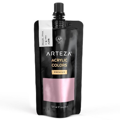 Arteza Metallic Acrylic Artist Paint, Pearl Pink, 120ml  - Single Color (ARTZ-9943)