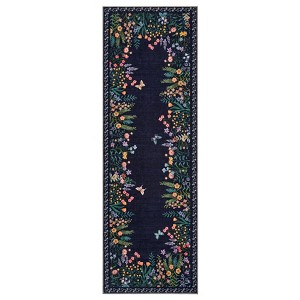 Washable Hallway Runner Rug – Non-Slip Botanical Floral Carpet for Bedroom, Living Room, Guest Room - 1 of 4