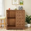 Lirago Set of 2 Farmhouse Sideboards-Waffle Door Storage Cabinets with Adjustable Shelves 57.48"L*13.78"W*31.5"H - 3 of 4