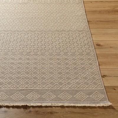 Ciro Tan Geometric Washable Jute and Cotton Area Rug