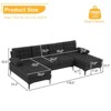 Karl Home |110 in. W Pillow Top Arm Chellie 4-Seat U-shaped Tufed Sofa in Gray - 2 of 4