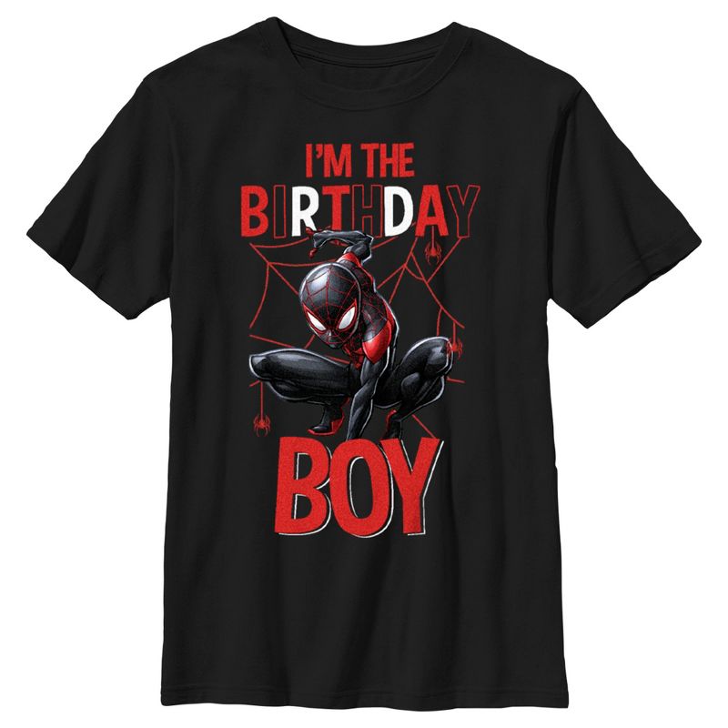 Boy's Marvel Comics Miles Birthday Boy T-Shirt, 1 of 6