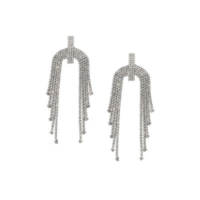 SOHI Women's Crystal Silver Party Drop Earrings