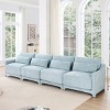 141" Cozy Chenille Fabric Sofa, 4-Seater Couch with Lumbar Support and Soft Cushioning for Lounge or Living Room – Cuddlewood - 2 of 4