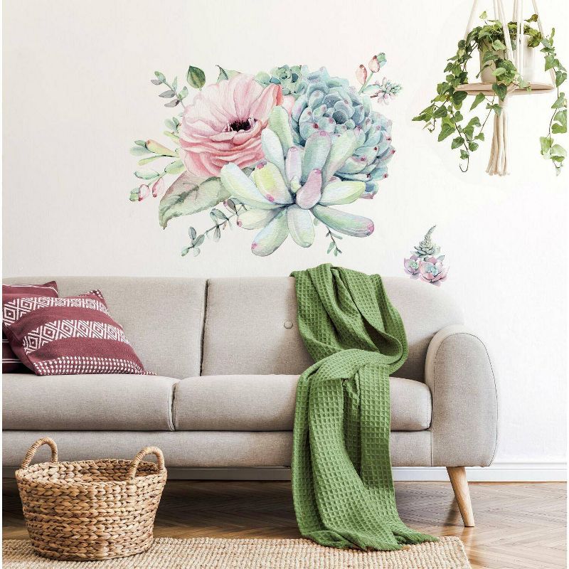Floral Succulents Peel and Stick Giant Wall Decal - RoomMates, 4 of 6