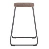 LumiSource Set of 2 Zac Industrial Counter Height Barstools Espresso: Metal Frame, Square Seat, Fixed 24" Height - image 3 of 4