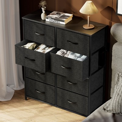 RISOKEYS Classic Wide Fabric Closet Dresser,with Storage Drawers, Chests Organizer,TV Stand with Metal Frame for Clothes,Living Room,Hallway