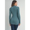 Hello Miz Women's Mock Neck Long Sleeeve Ribbed Maternity Top - 3 of 4