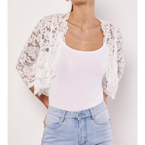 Women's Lace Cardigan - APRICOT - 1 of 3