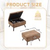 Sapphtopaz Modern Storage Ottoman Upholstered Vanity Stool with Wood Legs Coffee Table Storage Bench for Living Room, Bedroom, Entryway - 3 of 4