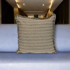 HomeRoots 24" Green and White Striped Cotton Throw Pillow With Fringe - 2 of 4