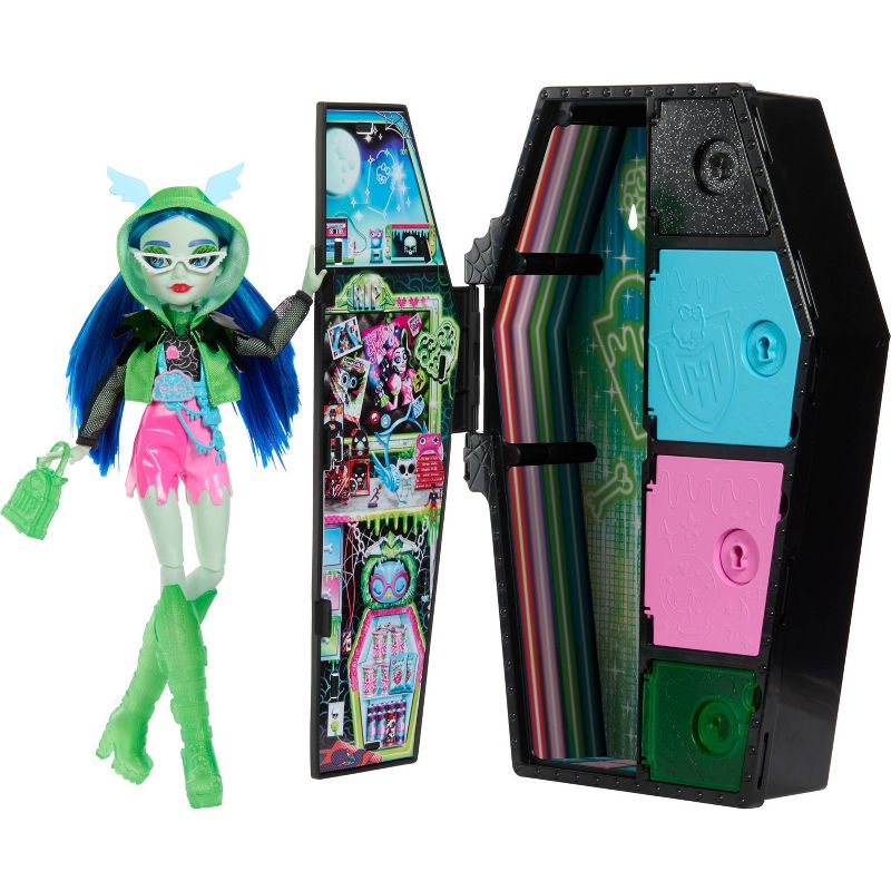 Monster High 12.75&#39;&#39; Skulltimate Secrets Neon Frights Ghoulia Yelps Fashion Doll, 1 of 7