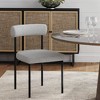 Nathan James Dahlia Metal Upholstered Modern Dining Chair Feather Gray Matte Black - 3 of 4