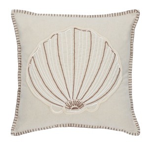 Della Seashell Pillow - Natural - 18"X18" - Safavieh - 1 of 3