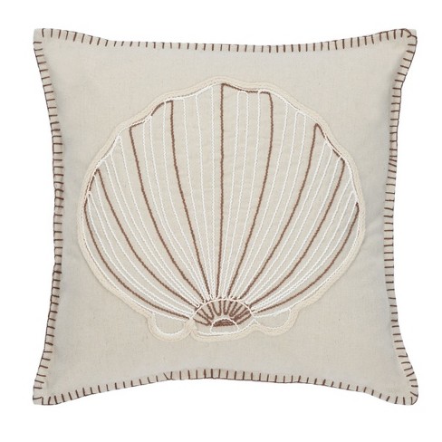 Della Seashell Pillow - Natural - 18"X18" - Safavieh - image 1 of 3