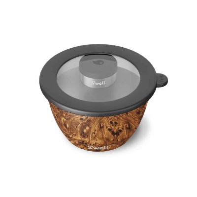 Teakwood Stainless Steel Salad Bowl Kit with Leakproof Lid