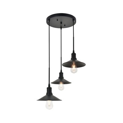 Elegant Lighting Etude 3 light black Pendant