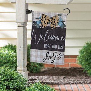 Evergreen Dogs and Checks Garden Burlap Flag 12.5 x 18 Inches Indoor Outdoor Decor - 1 of 4