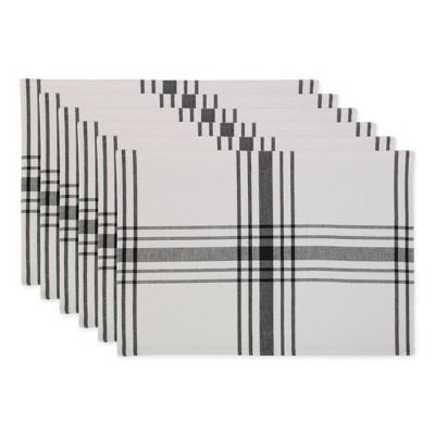 6pk Cotton Home Sweet Farmhouse Placemats Black - Design Imports