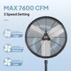ROVSUN 24'' Industrial Heavy Duty Standing Fan, 7600CFM High Velocity Pedestal Fan for Shop, Workshop, Garage - 2 of 4