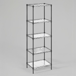 5-Tier Storage Shelves, Kitchen Metal Wire Shelving Unit, Storage Rack, Adjustable Shelves, with 8 Hooks, for Garage, Kitchen - 1 of 3