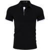 Mens Collared Shirts Short Sleeve Dry Fit Golf Polo Shirt Performance Fashion Plain Henley T-shirts - 2 of 4