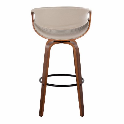 Symphony Walnut and Black Swivel Barstool Set of 2