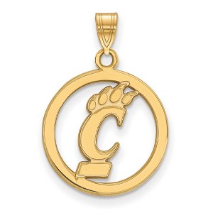 Black Bow Jewelry 14k Yellow Gold Plated Sterling Silver Cincinnati Bearcats NCAA Small Pendant - 1 of 3