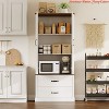 Dining Room Farmhouse Kitchen Pantry Cabinet,Wood Kitchen Cabinet w/ Barn Door,Drawers and Adjustable Shelf,Versatile Storage - 3 of 4
