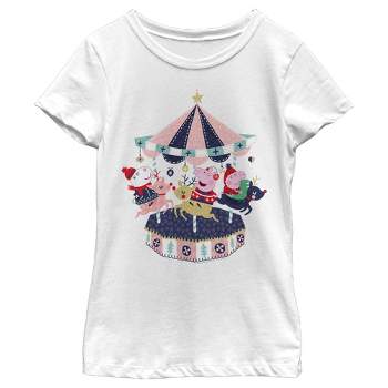 Girl's Peppa Pig Christmas Carousel T-Shirt