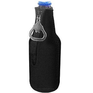 Neoprene Bottle Cooler Sleeves for 12oz Bottles with Bottle Opener- 1-Pack - Blank Design - Dual Sided Insulation Keeps Your Drinks Cool - 1 of 4
