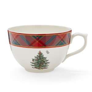 Spode Tartan Christmas Jumbo Mug - 20oz Porcelain Oversized Holiday Coffee Cup with Handle, Dishwasher & Microwave Safe - Plaid Ceramic Mug - 1 of 4
