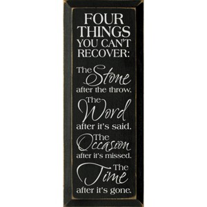 Slickblue Four Things You Can’t Recover Wood Sign – Rustic Wall Decor – Inspirational Quote 7x18 Inches, Color Options - 1 of 3