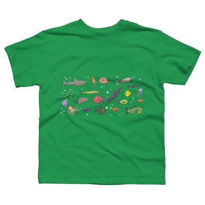 Boy's Design By Humans Funny sea creatures cartoon illustration By thefrogfactory T-Shirt