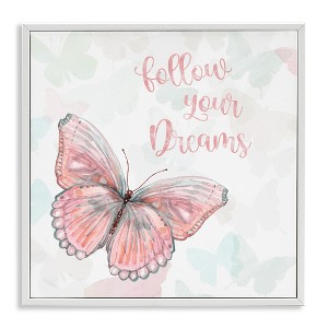 Stupell Industries Follow Your Dreams Pink Butterfly, 24" x 24" - 1 of 4