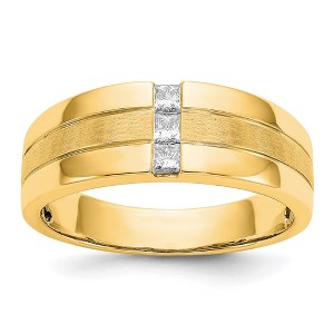 Black Bow Jewelry 7.2mm 14K Yellow or White Gold 1/4Ctw Lab Created Diamond Tapered Band - 1 of 4